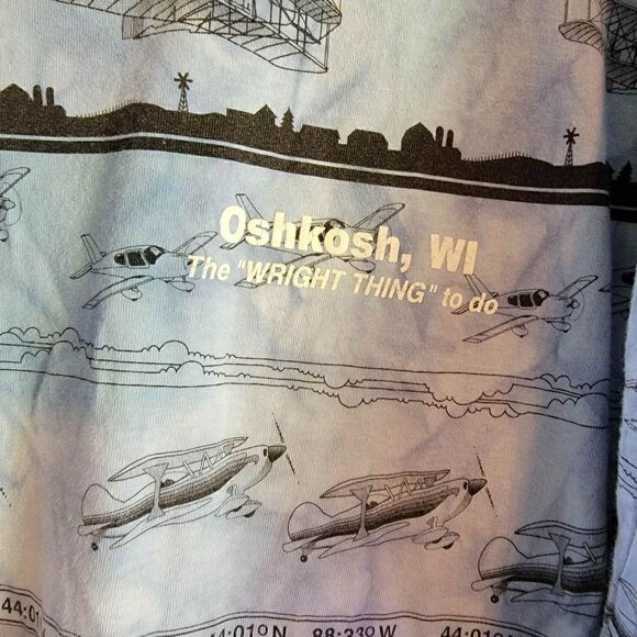 Vintage Wright Brothers Oshkosh WI SZ XXL Airplanes Aviation - Picture 2 of 5